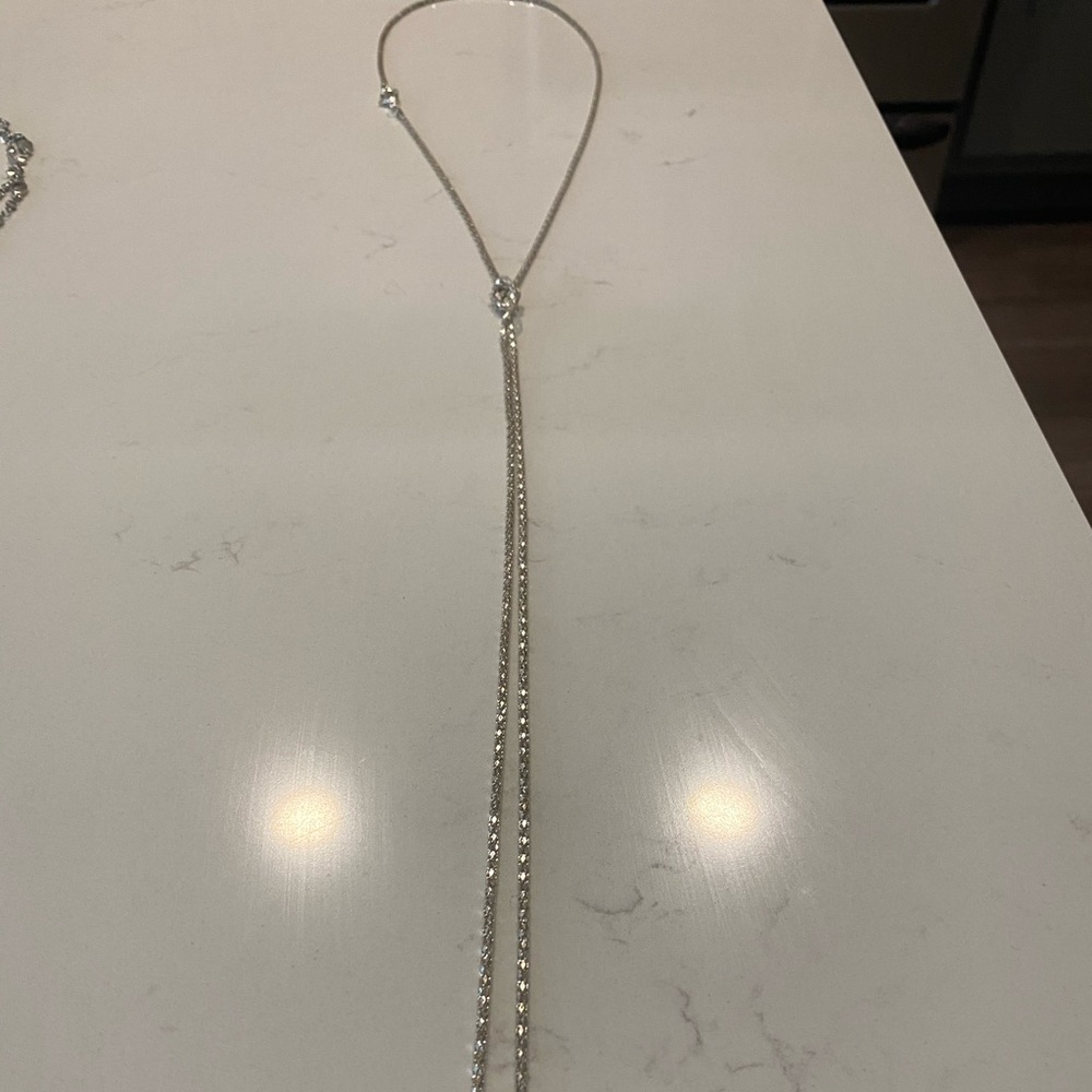 Super long silver knotted chain